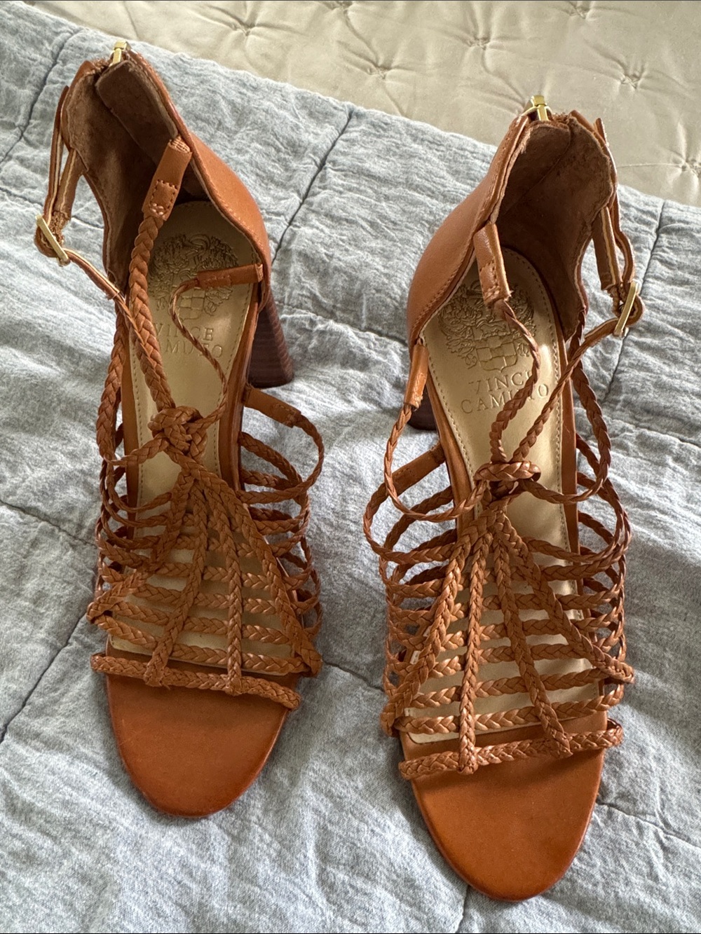 Vince Camuto Women's Braided Strappy Sandal - Tan